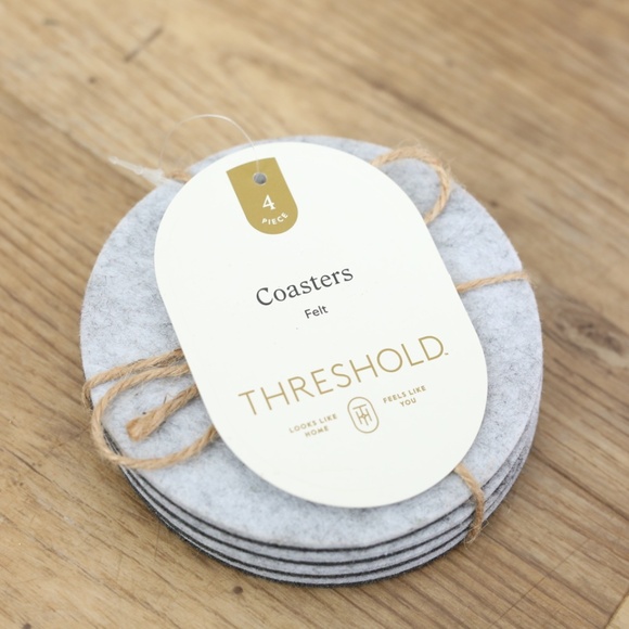 Lot of 3 Sets of Threshold Gray Felt Coasters Set - Picture 5 of 6